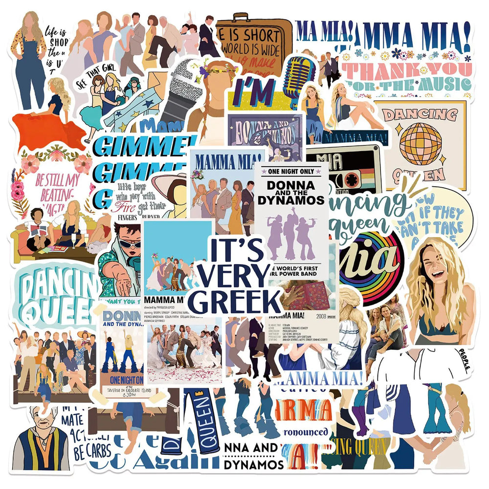 Mamma Mia! Musical Movie Stickers Decals for Laptop Luggage Skateboard Car (ONLINE ORDER ONLY)