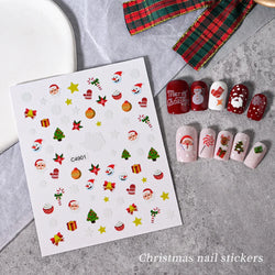Merry Christmas Penguin Nail Art Sticker 3D Slider Deer Santa Claus Decal New Year Nail Decorations Sticker Manicure Accessories (ONLINE ORDER ONLY)
