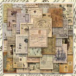 35PCS Vintage Parchment Newspaper Stickers for DIY Scrapbook, Phone, Laptop, Bike (ONLINE ORDER ONLY)