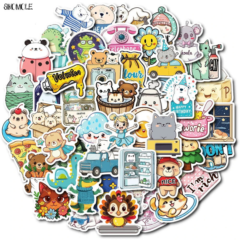 Cartoon Animal Stickers for Kids - DIY, Phone, Laptop, Luggage, Skateboard Decals (Online Order Only)