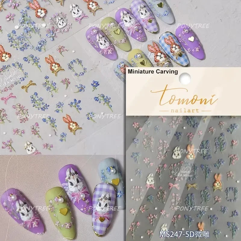 Cute Colored Mushrooms Water Bubbles Umbrella-shaped Plant Various Shapes Fungi Lovely Adhesive Nail Art Stickers Manicure Decal (ONLINE ORDER ONLY)