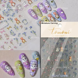 Cute Colored Mushrooms Water Bubbles Umbrella-shaped Plant Various Shapes Fungi Lovely Adhesive Nail Art Stickers Manicure Decal (ONLINE ORDER ONLY)