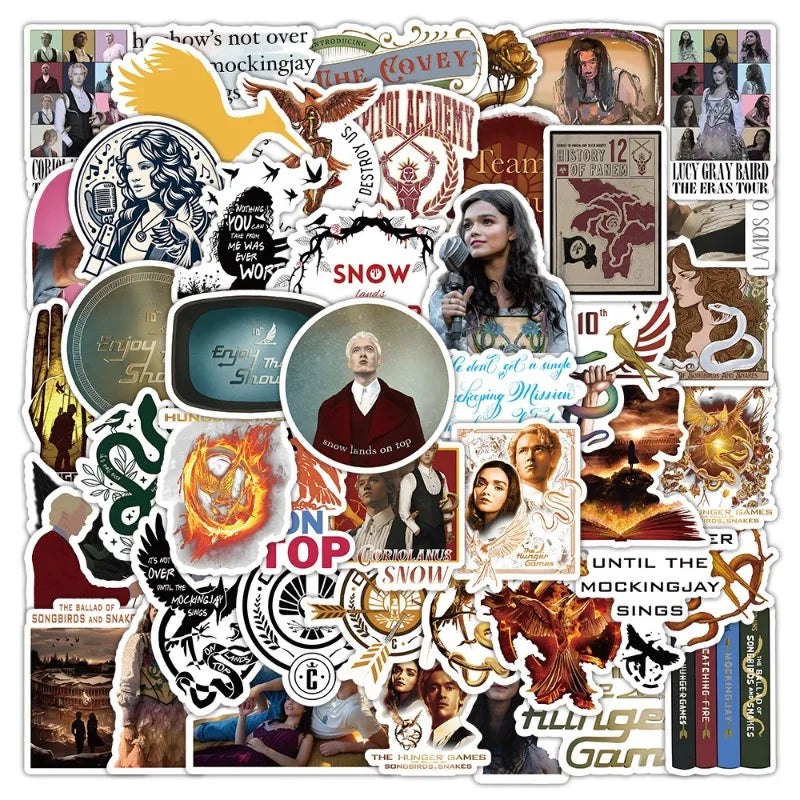 50pcs The Ballad of Songbirds and Snakes Stickers for Luggage, Water Bottles, Phones, Notebooks, Scooters (Online Order Only)