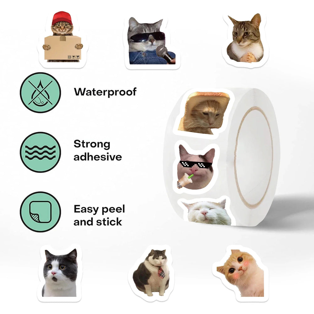 500pcs Cartoon Meme Cat Stickers For School Reward Stickers Classroom Decoration Encouragement Sticker For Student Teacher (ONLINE ORDER ONLY)