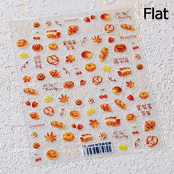 Squirrel Mushroom Apple Strawberry Cherry Pinecone Ginkgo Leaf Self Adhesive Nail Art Stickers Butterfly Flower Manicure Decals (ONLINE ORDER ONLY)