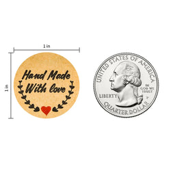 Handmade With Love Label Wedding Stickers 100-500pcs 1 Inch Round Gold Labels Adhesive Sticker Thank You Stickers Stationery (ONLINE ORDER ONLY)