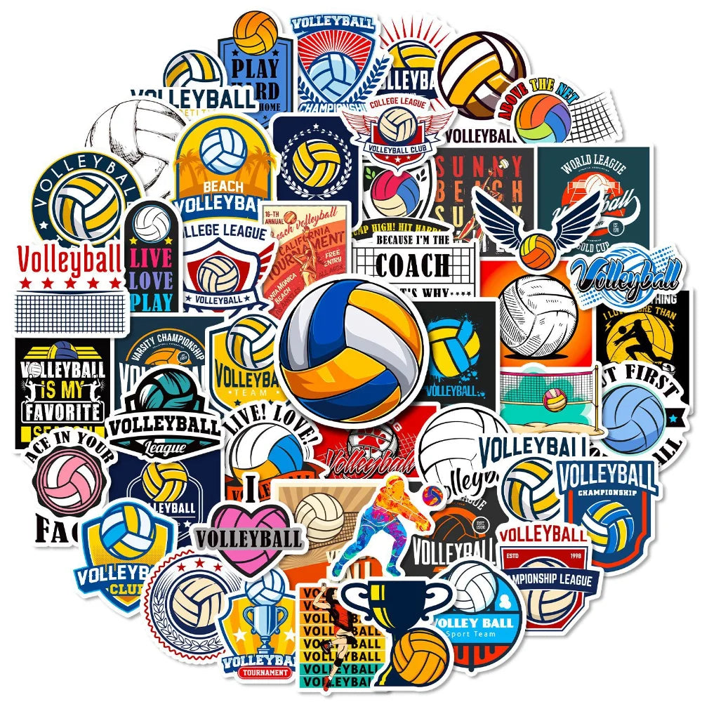 10/50PCS Volleyball Stickers Waterproof Decal Laptop Motorcycle Luggage Snowboard Fridge Car Pegatinas (Online Order Only)