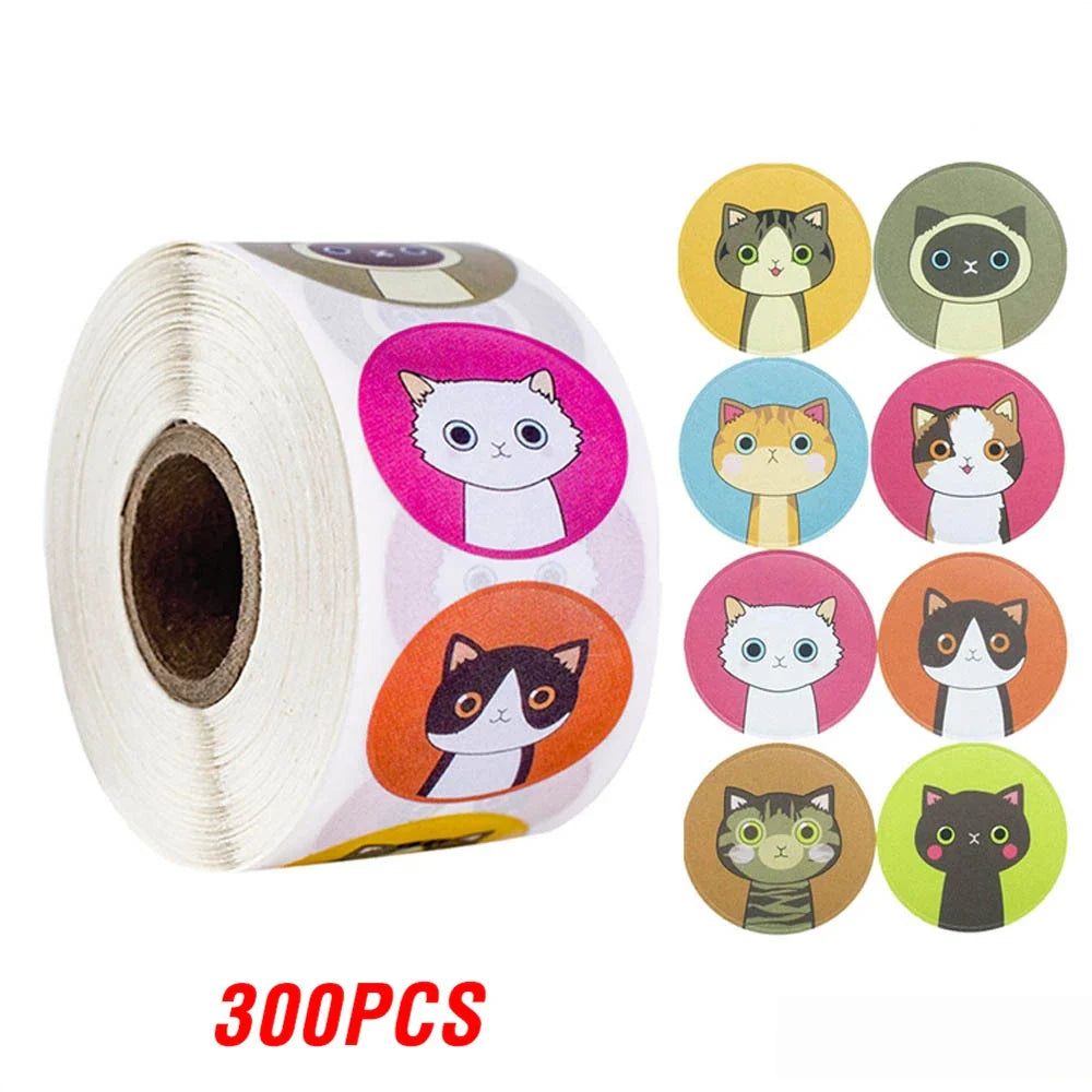 100-500pcs Cartoon Animals Sticker for Children 8 Designs Cute Thank You Scrapbooking Stationery Sealing Labels Rewards Stickers (ONLINE ORDER ONLY)