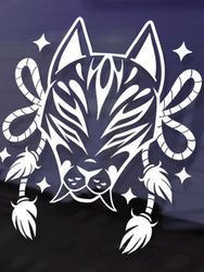 A Nine Tailed Fox Mask Car Sticker for  Window Door Motorcycle Sticker External Accessories Die Cutting Waterproof Vinyl Decals (ONLINE ORDER ONLY)