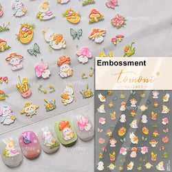 Cute Colored Mushrooms Water Bubbles Umbrella-shaped Plant Various Shapes Fungi Lovely Adhesive Nail Art Stickers Manicure Decal (ONLINE ORDER ONLY)