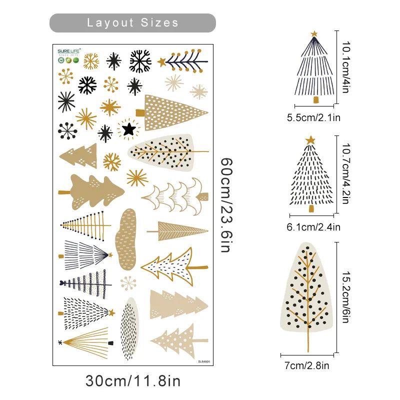 Snowflake Winter Tree Star Nursery Wall Decals Stickers Kids Room Decor (Online Order Only)