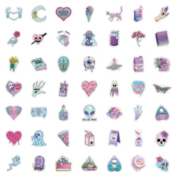 10/30/50pcs Gothic Magic Skull Cartoon Stickers Decals Laptop Car Phone Motorcycle Fridge Bike Cool Waterproof Sticker Kids Toys (ONLINE ORDER ONLY)