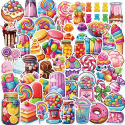 50Pcs Cute Colorful Candy Cartoon Stickers Scrapbooking Notebook Water Bottle Laptop Luggage Skateboard Car Sticker Toy Gift (ONLINE ORDER ONLY)