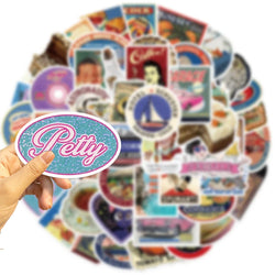 50pcs Cool Vintage Stickers Retro Decal For Skateboard Laptop Phone Bike Car Funny Waterproof Sticker Kids Classic Toys (Online Order Only)