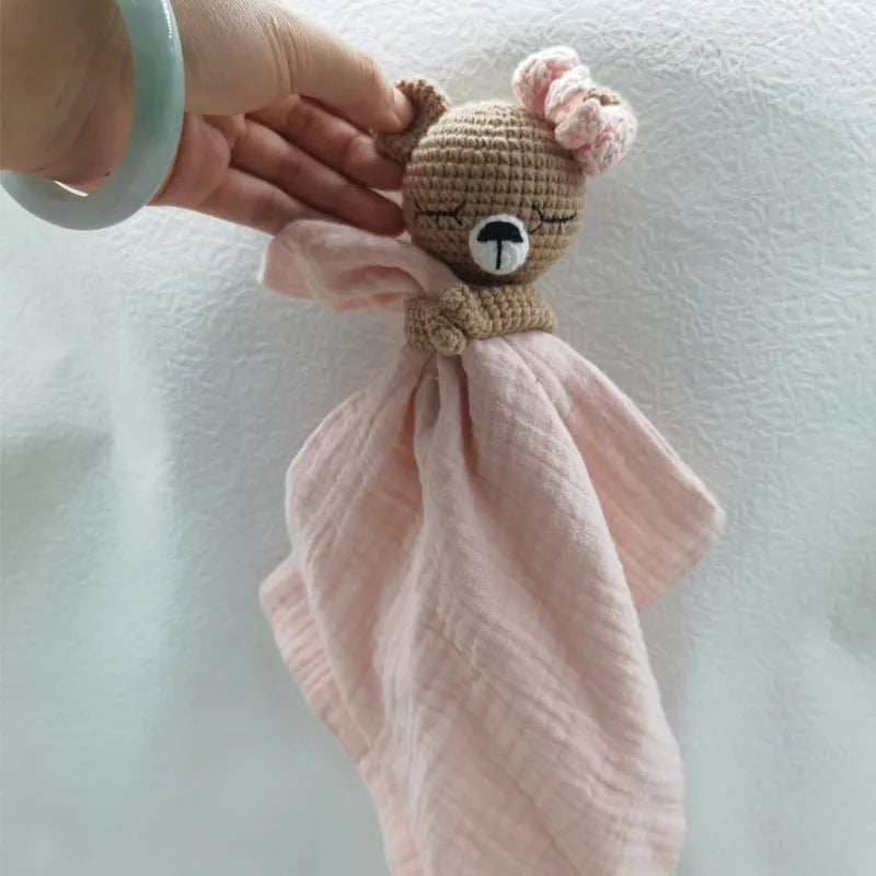 Baby Bib with Sleeping Animals Rattle (ONLINE ORDER ONLY)