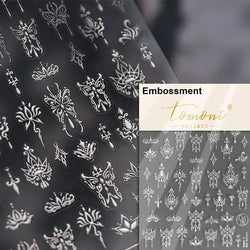 Delicate Tender Purple Butterfly Seal Pattern Insect Shiny Golden Stroke Nail Art Decoration Sticker Dressy Laser Manicure Decal (ONLINE ORDER ONLY)