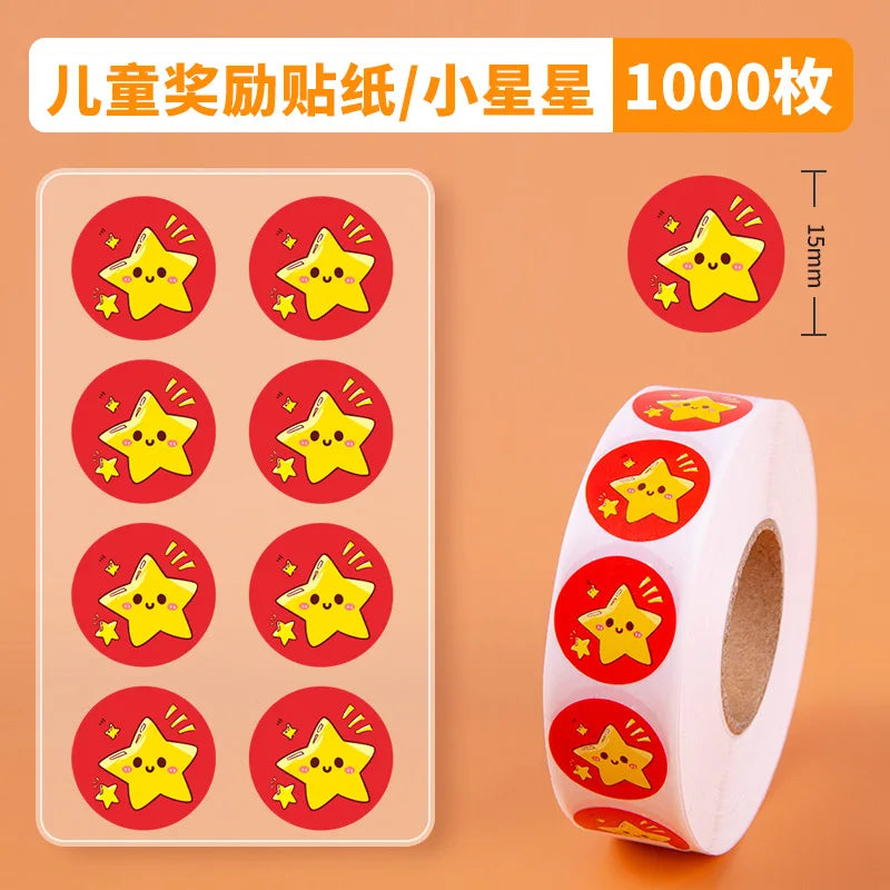 1000pcs/roll Colorful Flower Reward Sticker 15mm Cartoon Teacher Reward Stickers Scrapbooking for Kids Classroom Homework Tests (ONLINE ORDER ONLY)