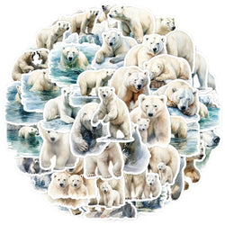 Polar Bear Stickers Pack - Cute Animal Decals for Luggage, Laptop, Guitar, Car, Bike, Skateboard, Kids Toys (ONLINE ORDER ONLY)
