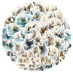 Polar Bear Stickers Pack - Cute Animal Decals for Luggage, Laptop, Guitar, Car, Bike, Skateboard, Kids Toys (ONLINE ORDER ONLY)