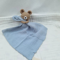 Baby Bib with Sleeping Animals Rattle (ONLINE ORDER ONLY)