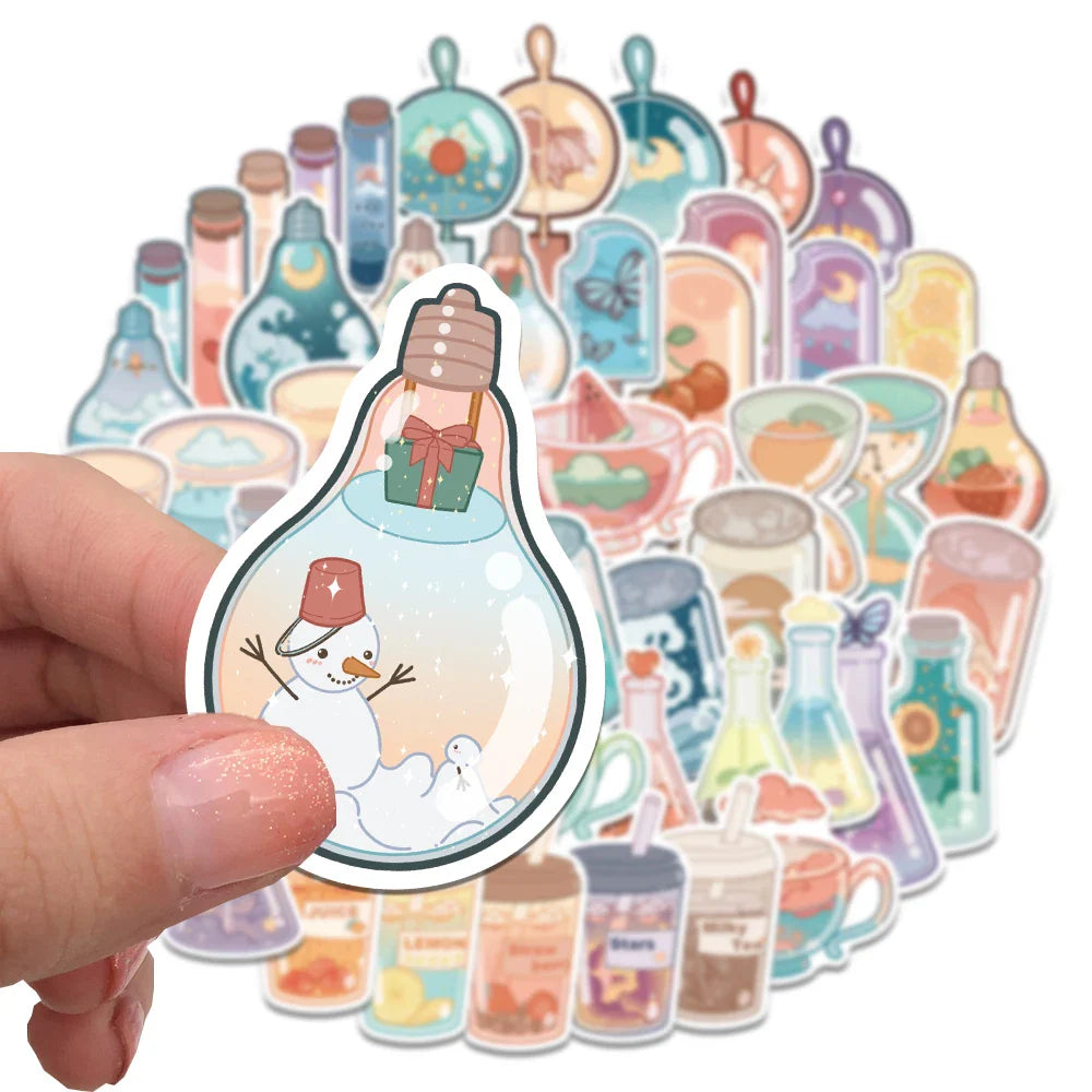 10/30/50Pcs Ins Drink Bottle Stickers Graffiti For Skateboard Notebook Phone Helmet Decal Waterproof Kids Sticker Toy (ONLINE ORDER ONLY)