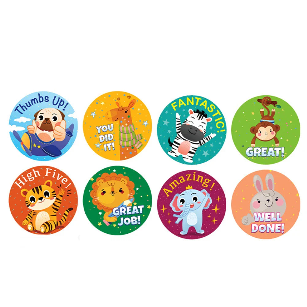 100-500pcs Cute Animals Cartoon Reward Stickers For Kids School Teacher Supplies Kids Classic Toy Gift Decor Sealing Label (ONLINE ORDER ONLY)