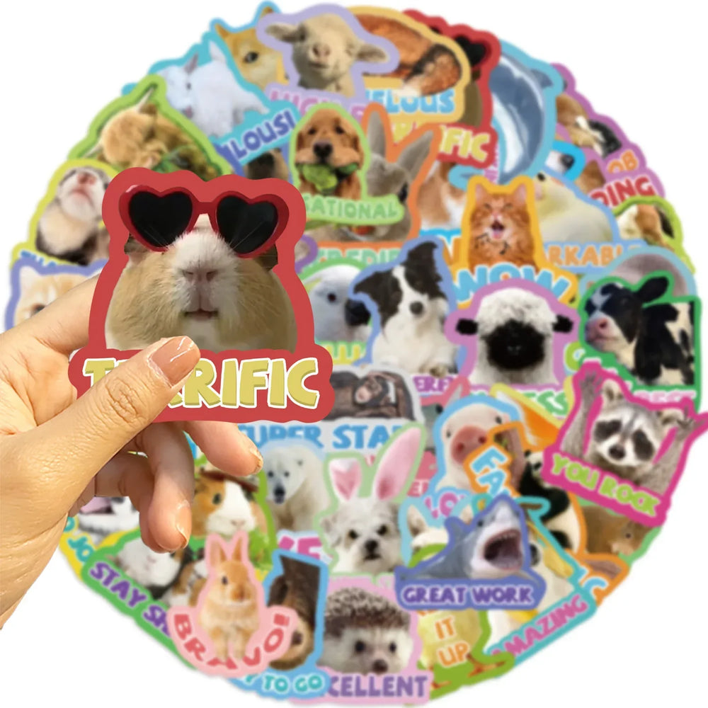 Cute Animal Stickers for Kids - 10/30/50PCS Cartoon Decals for Phone, Laptop, Luggage, Skateboard, DIY Fun (ONLINE ORDER ONLY)
