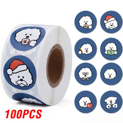 100-500pcs Cute Animal Stickers Christmas Kawaii Gift Seal for Handmade Food Cake Packaging Scrapbooking Craft Decor Supplies (ONLINE ORDER ONLY)