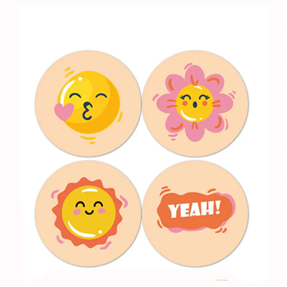 500pcs/roll Cute Cartoon Sealing Stickers Thank you Sticker Envelope Gift Decor Labels Children Stationery Stickers 1 Inch (ONLINE ORDER ONLY)