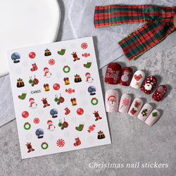 Merry Christmas Penguin Nail Art Sticker 3D Slider Deer Santa Claus Decal New Year Nail Decorations Sticker Manicure Accessories (ONLINE ORDER ONLY)