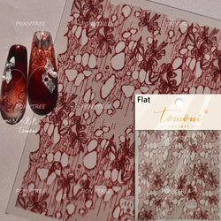 Gird Lace Bowknot Love Heart Flower Fabric Printing Frame Bow Tie Rococo Pattern Daisy Tender Nail Art Stickers Manicure Decals (ONLINE ORDER ONLY)