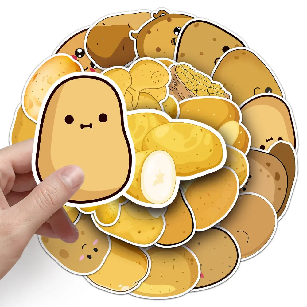 10/50PCS Cute Potato Cartoon Stickers For Motorcycles Luggage Computer Laptop Gift Car Phone Water bottle Notebook (Online Order Only)
