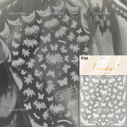 Gird Lace Bowknot Love Heart Flower Fabric Printing Frame Bow Tie Rococo Pattern Daisy Tender Nail Art Stickers Manicure Decals (ONLINE ORDER ONLY)