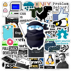 Developers Programming Languages Stickers Logo Github Go Python Linux DIY Toy Gift Decorative Decal for Phone Laptop Waterproof (ONLINE ORDER ONLY)