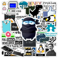Developers Programming Languages Stickers Logo Github Go Python Linux DIY Toy Gift Decorative Decal for Phone Laptop Waterproof (ONLINE ORDER ONLY)