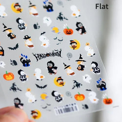 Gothic Dark Spider Butterfly Cross Flame Wings Halloween Horror Rose Flower Rabbit Pumpkin Bear Nail Art Stickers Manicure Decal (ONLINE ORDER ONLY)