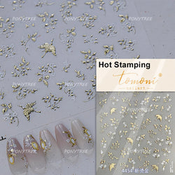 Hot Stamping Purple Line Love Heart Lace Bowknot Chain Branches Star Flower Leaf Butterfly Plant Flower Nail Art Stickers Decals (Online Order Only)