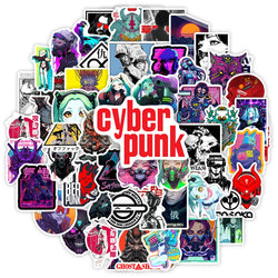 Cyberpunk 80s Sci-fi Anime Game Stickers Art Gift Decal for Laptop Phone Scrapbook Luggage Decorative Bottles Waterproof (ONLINE ORDER ONLY)