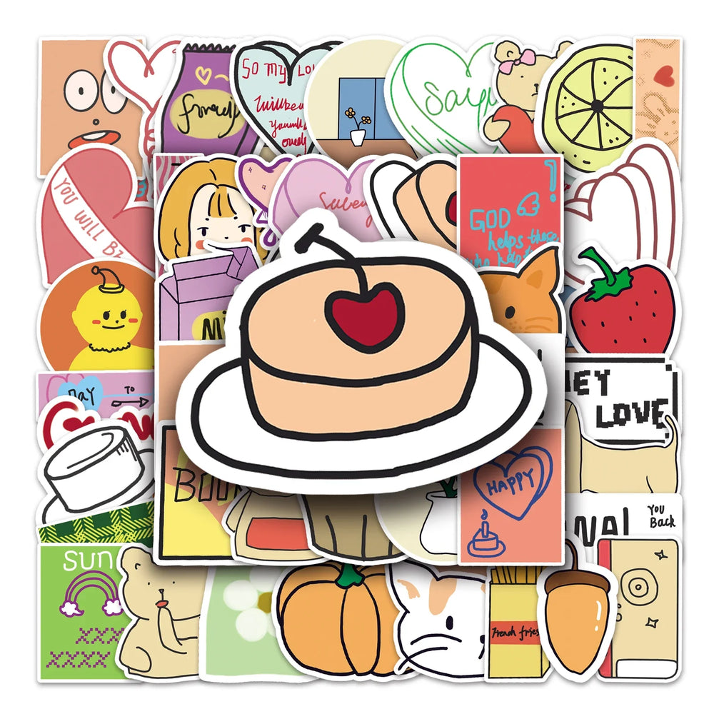 50Pcs Cute Cartoon Girl Waterproof Vinyl Stickers for Skateboard Snowboard Decals (ONLINE ORDER ONLY)