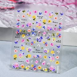 1 Sheet 5D Embossed Nail Art Stickers Graffiti Heart Flower Design Nail Art Decals Self-Adhesive DIY Manicure Nail Art Supplies* (ONLINE ORDER ONLY)