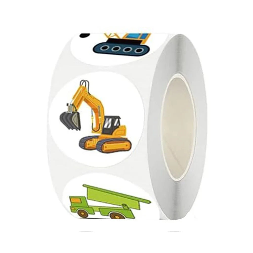 100-500pcs Engineering Vehicle Toys Stickers For Kids Toys Decals For School Reward Students Laptop Phone Sticker Labels (Online Order Only)
