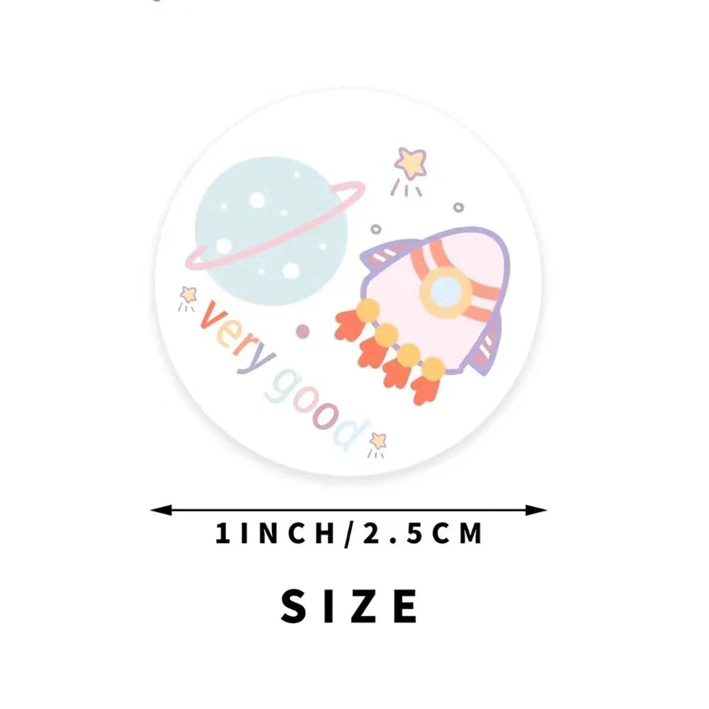 100-500pcs New Astronaut Reward Stickers Cute Animal Sticker for Kid Classic Toy Gift Decor School Teacher Encouragement Sticker (Online Order Only)