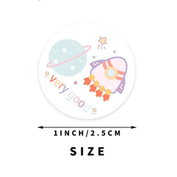 100-500pcs New Astronaut Reward Stickers Cute Animal Sticker for Kid Classic Toy Gift Decor School Teacher Encouragement Sticker (Online Order Only)