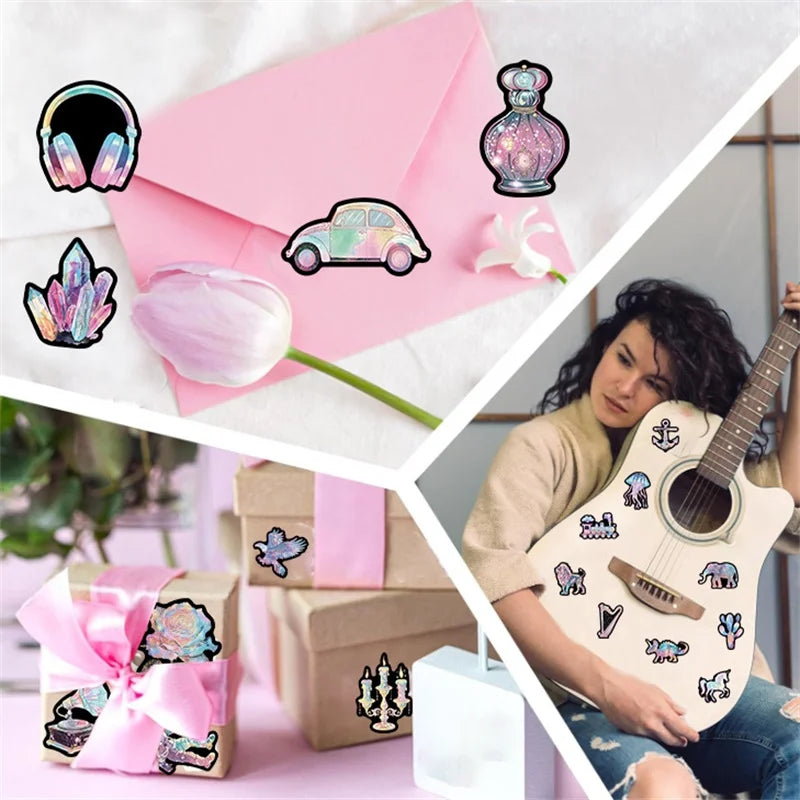 10/50PCS Kawaii Dreamy Purple PVC Sticker Aesthetic Decoration Scrapbooking Stationery DIY Hand Accounting Supplies for Kids (ONLINE ORDER ONLY)