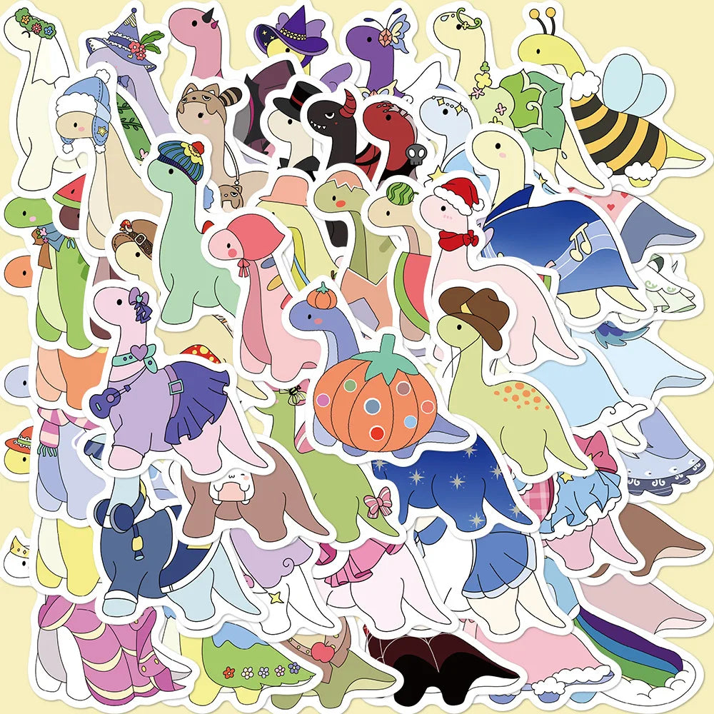 50Pcs Cute Dinosaur Graffiti Stickers for Helmet, Wall, DIY Decoration (ONLINE ORDER ONLY)