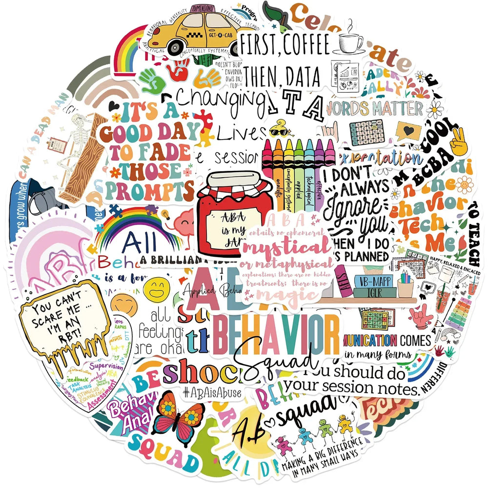 Cartoon ABA Kids Stickers for Snowboard Laptop Luggage Car Fridge DIY Vinyl (ONLINE ORDER ONLY)