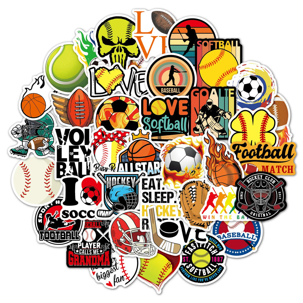 10/30/50/100PCS Ball Sports Sticker Basketball Soccer Waterproof Graffiti DIY Case Cute Laptop Skin Kawaii Packaging Aesthetic (ONLINE ORDER ONLY)