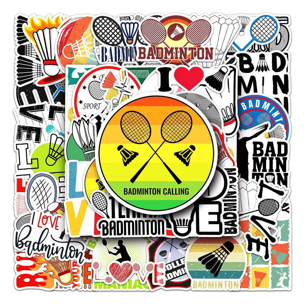 50Pcs Cartoon Badminton Waterproof Vinyl Stickers (ONLINE ORDER ONLY)