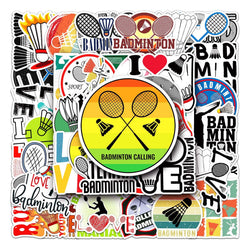 50Pcs Cartoon Badminton Waterproof Vinyl Stickers (ONLINE ORDER ONLY)