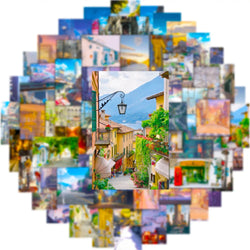 10/30/50PCS Cartoon View Street Landscape Stickers Aesthetic PVC Waterproof Decals Luggage Guitar Skateboard Sticker Decals Toys (ONLINE ORDER ONLY)